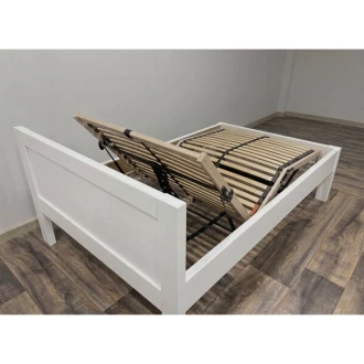 Postele z masivu Křišťál - masiv, bílá foto